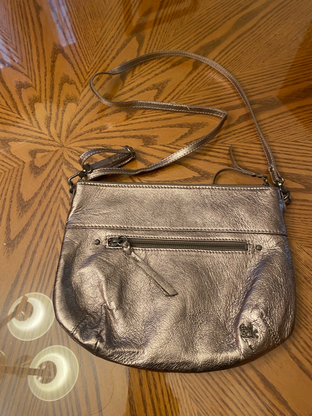The Sak Metallic Silver Crossbody Bag